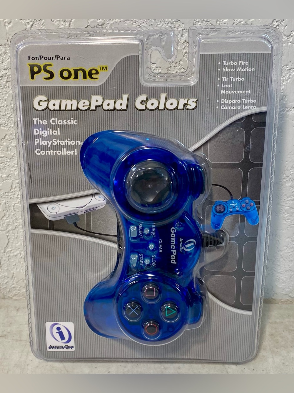 PS One PS1 GamePad Colors Blue InterAct Controller New Original Packaging 2001